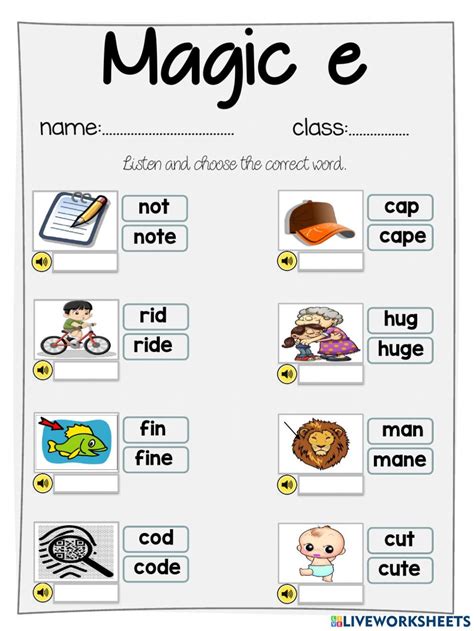 Magic E Words Worksheets - Printable 2024 Word Searches