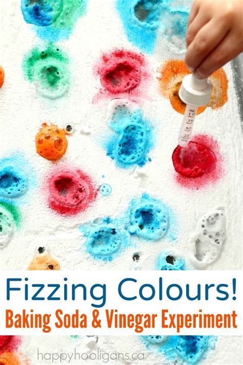 Fizzing Colours! A Baking Soda and Vinegar Experiment for Preschoolers | Science experiments for ...