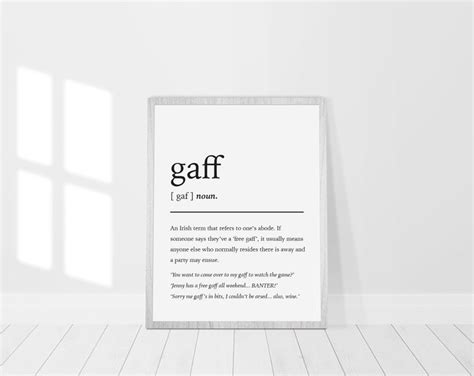 Printable Gaff Definition Print Norn Iron / Irish Slang - Etsy Canada