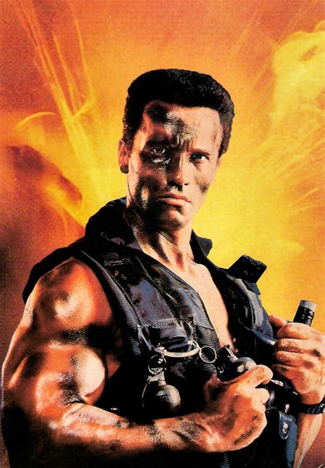 Arnold Schwarzenegger in Commando (1985) by Truus,... - Bob's Postcards