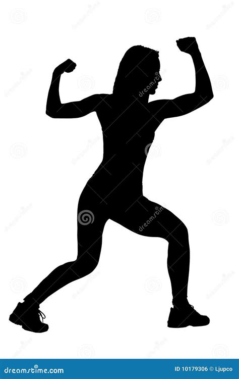 A Silhouette Of A Female Athlete Royalty Free Stock Image - Image: 10179306