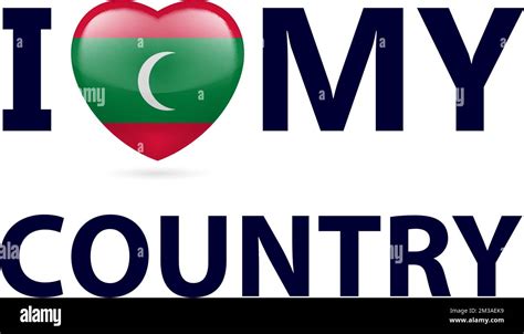 Heart with Maldivian flag colors. I Love My Country - Maldives Stock ...