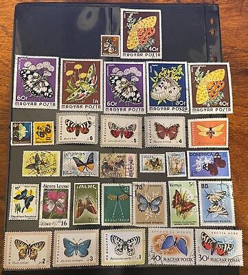 BUTTERFLIES postage stamps lot of 31 different floral | eBay