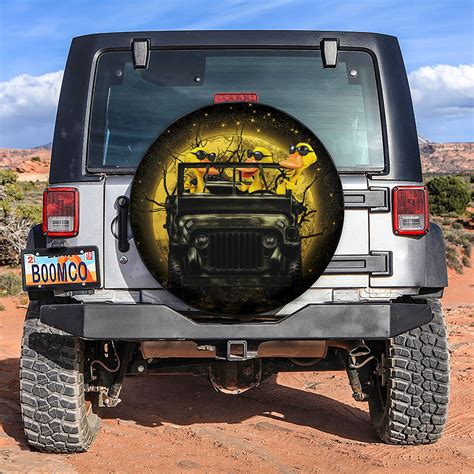 Funny Ducks Ride Jeep Moonlight Halloween Car Spare Tire Covers Gift For Campers - Nearkii