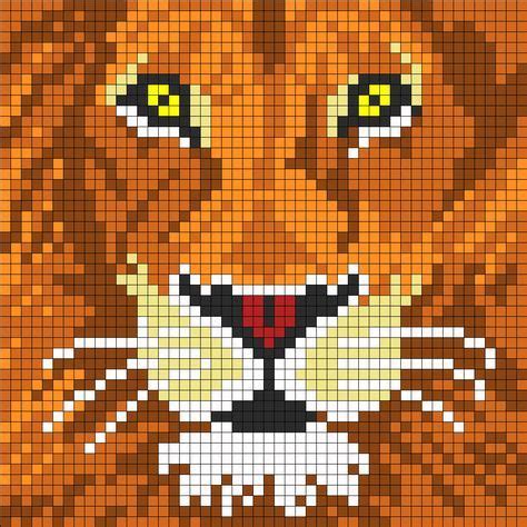 Lion For Perler bead pattern | Pixel crochet, Pixel art, Pony bead patterns