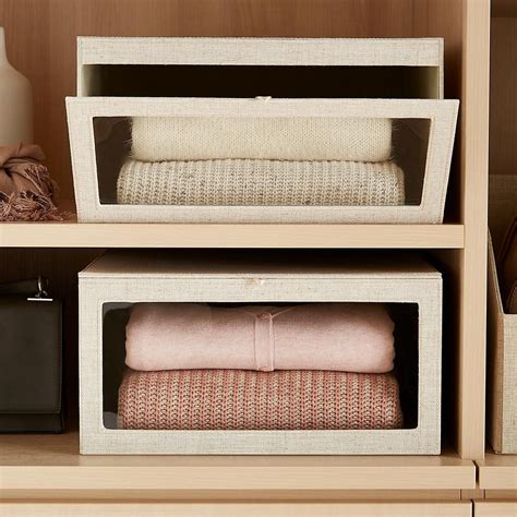 Linen Cambridge Drop-Front Sweater Box | Sweater storage, Sweater box ...