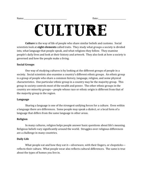 8 Traits Culture