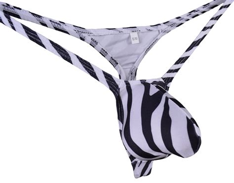 Buy JJPOUCH Mens String Thong Bulge Pouch G-String Bikini Zebra JJP1011 ...