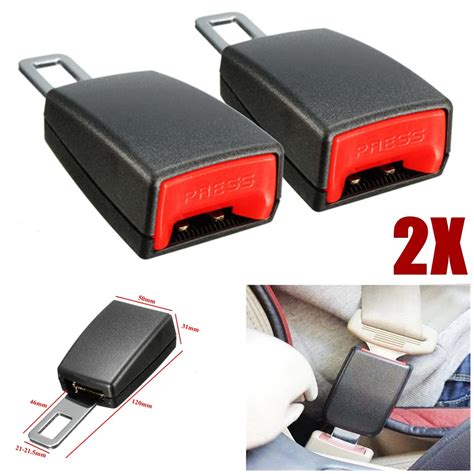 Universal 2PCS Auto Car Seat Belt Buckle Clip Extender Car Socket Safety Belt Buckles Extender ...