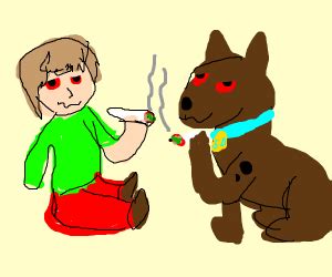 Shaggy and Scooby Doo smoke weed - Drawception