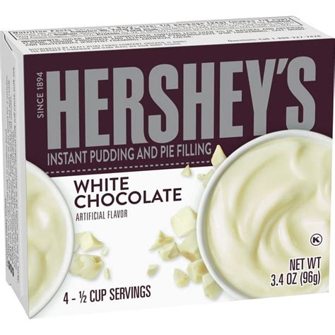 Hershey's White Chocolate Instant Pudding and Pie Filling, 3.4 oz Box ...