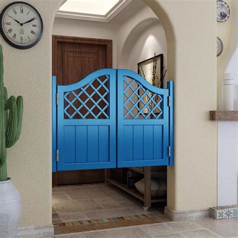 Solid Wood Door Gates for Garden Raised 2-Panel Cafe Doors Hinges Included Antique Themed ...