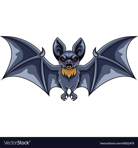 Scary bat flying mascot character Royalty Free Vector Image