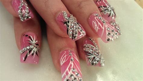 Nail Design Ideas With Diamonds | Easy Nail Designs | Diamond nail ...