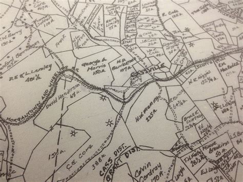 Monongalia County WV Farm Line Map Showing Oil and Gas Well | Etsy