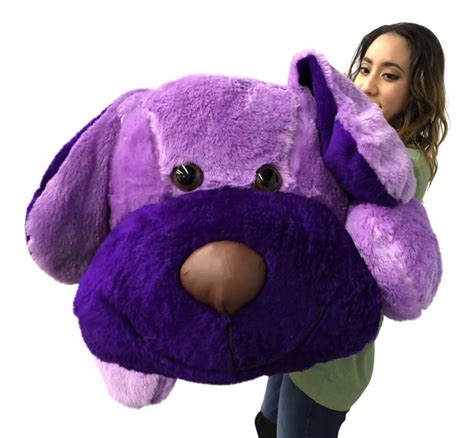 ToYBULK Giant Stuffed Puppy Dog 5 Feet Long Squishy Soft Extremely Large Plush Animal Purple Color