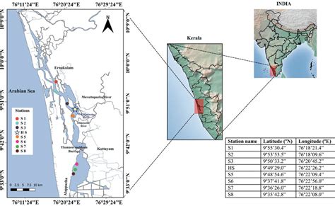 Figure . Map of Vembanad Lake showing the study locations,... | Download Scientific Diagram