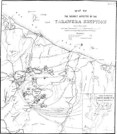 lsopach map of tephra fallout from the Tarawera eruption of 10 June ...