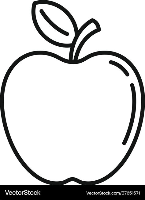 Fresh apple icon outline style Royalty Free Vector Image