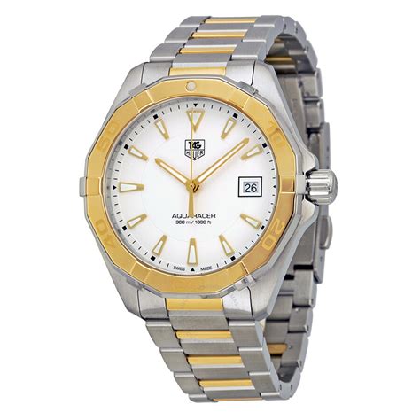 Tag Heuer Aquaracer Silver Dial Stainless Steel with 18kt Yellow Gold ...