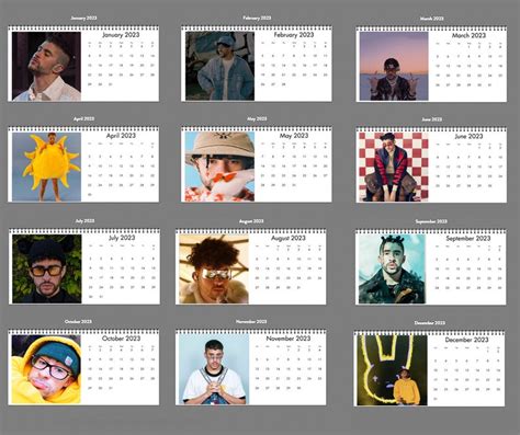 2023 Bad Bunny Calendar 2023 Desk Calendar Celebrity - Etsy