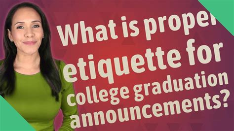 What is proper etiquette for college graduation announcements? - YouTube