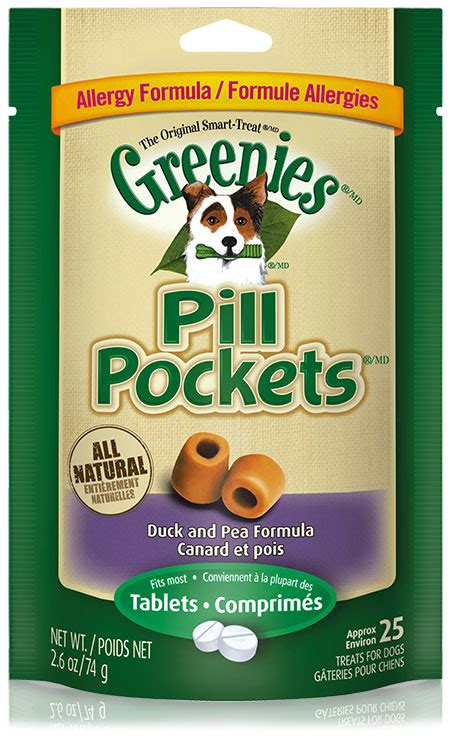 Greenies Pill Pockets Duck & Pea Allergy Formula for Dogs (2.6 oz)