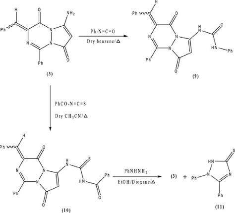 Scheme 5. Reactions of 3 with phenyl isocyanate and benzoyl isothiocyanate. | Download ...