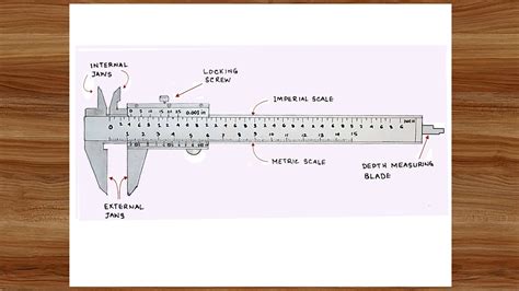 Vernier Caliper Pencil Drawing Freehand 🔲 How to Draw Vernier Caliper Diagram 📐 - YouTube