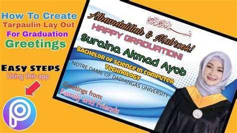 How To Create Tarpaulin Lay Out For Graduation Greetings Using Picsart ...