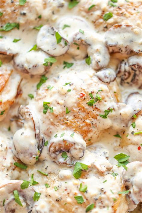 Chicken with Creamy Mushroom Sauce - Damn Delicious