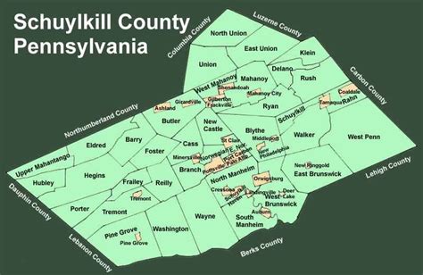 Map Of Schuylkill County | Cities And Towns Map