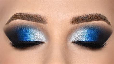 BLUE & SILVER Smokey Eye Makeup Tutorial - YouTube