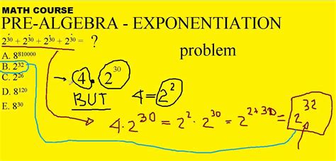 Pre Algebra Exponentiation Exponent Rules Problem Math Problem Solution ...