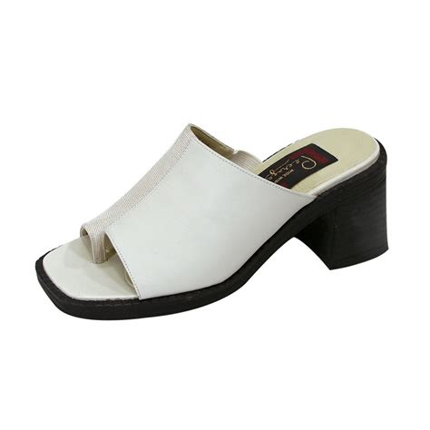 PEERAGE Adeline Women Extra Wide Width Leather Sandals WHITE 12 ...