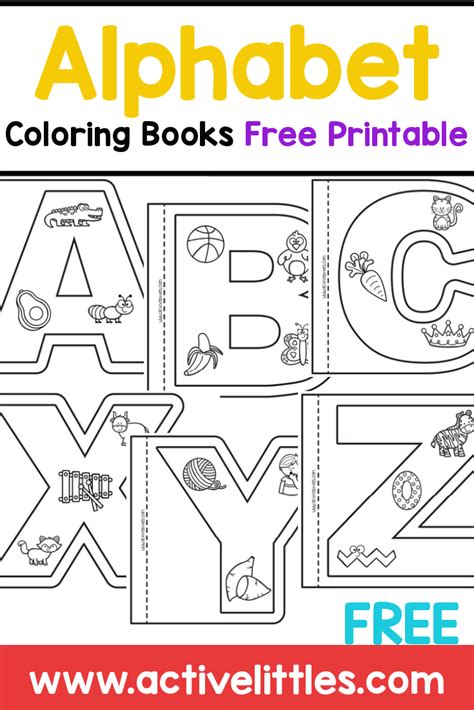 Alphabet Coloring Books Free Printable (Uppercase Version) - Active Littles