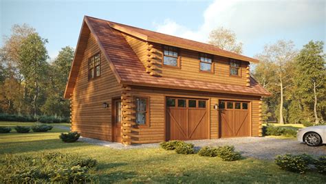 Cedar Log Garage Kits - Katahdin Cedar Log Homes