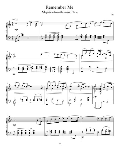 Remember Me - Coco Theme Song Sheet music for Piano (Solo) | Musescore.com