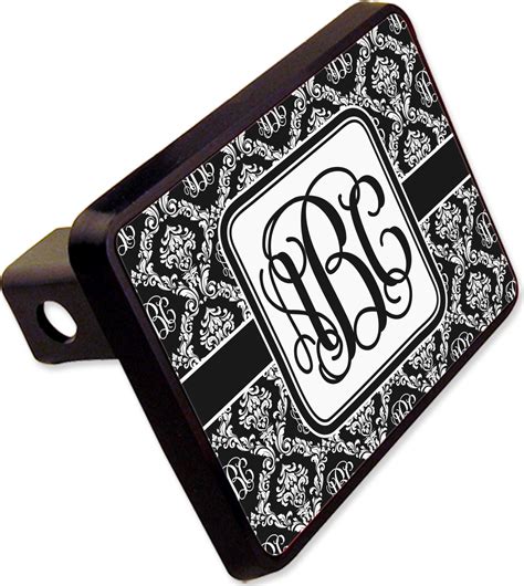 Custom Monogrammed Damask Rectangular Trailer Hitch Cover - 2 ...