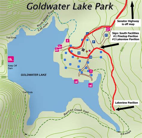 Goldwater Lake Park Map - Lakeview Pavilion