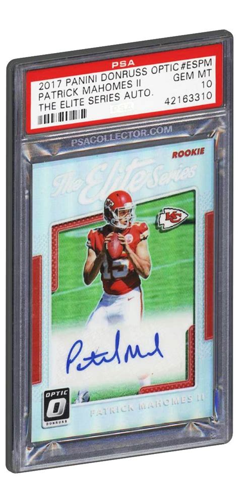 2017 Panini Donruss Optic Patrick Mahomes Rookie Card Elite Series ...