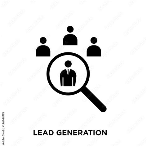 lead generation icon on white background, in black, vector icon ...