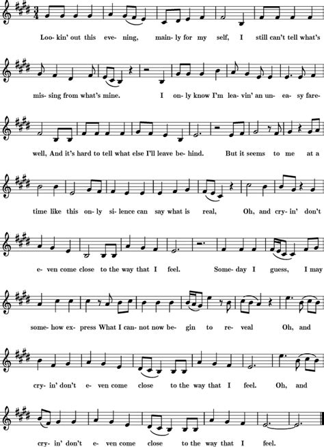 Crying Don't Even Come Close for Treble Clef Instrument - Free Sheet music for Treble Clef ...