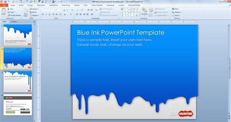 Free Blue Ink PowerPoint Template