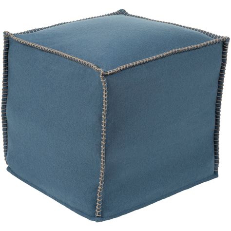 18" Navy Blue Solid Patterned Cubic Pouf Ottoman - Walmart.com ...