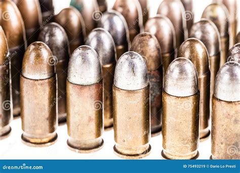 Big Caliber Bullets on White Stock Image - Image of ammo, lead: 75493219