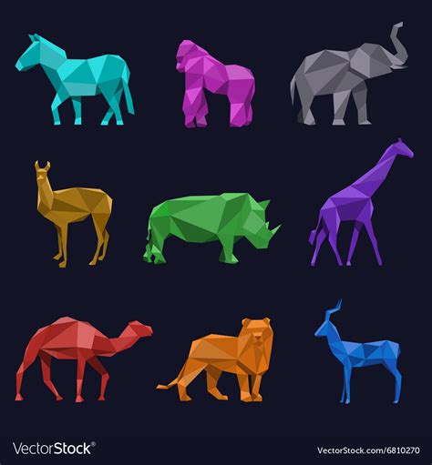 Animals low poly Royalty Free Vector Image - VectorStock