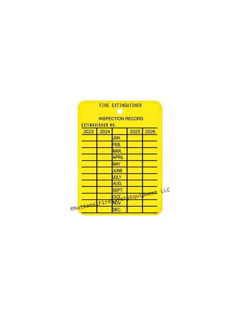 (100 Pack) 2023 To 2026 Yellow Color Plastic 4 Year Inspection Tags For ...