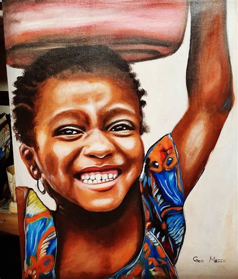 African child Drawing by Gam massa - Fine Art America