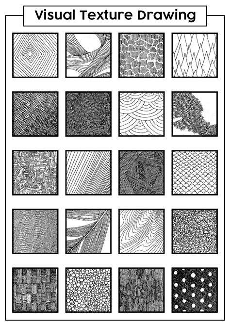 13 Best Images of Texture Line Drawing Techniques Worksheet - Art ...